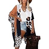 Spicy Sandia Kimonos for Women Floral Beach Cover Up Loose Swimsuit Bathing Suit Coverup Cardigan for Summer Swimwear