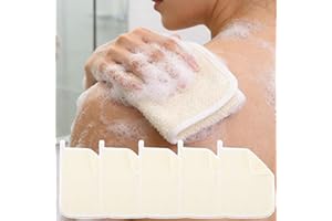 5 Pcs Exfoliating Face and Body Wash Cloths Towel Weave Bath Exfoliating Scrub Massage Bath Cloth for Women and Men (Beige, 2