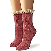 WARRIOR ALPACA SOCKS - Ladies Alpaca Wool, Lace Trimmed Ankle Socks