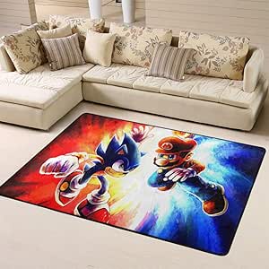 Wlkecgi Sonic Force Alfombra para sala de estar y cuarto de niños