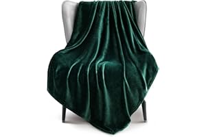 Exclusivo Mezcla Extra Large Fleece Throw Blanket for Couch, Sofa, 300GSM Super Soft and Warm Blankets, Forest Green Throw All Season Use, Cozy, Plush, Lightweight, 50x70 Inches