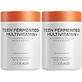 Codeage Teen Multivitamin Supplement – Daily Vitamins and Minerals for Teen Boys and Girls – Organic Whole Food Formula with Omega-3 and Vitamins A to K - 2 Pack