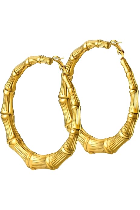 Amazon.com: Guess Metal Hoops Women's Bamboo Hoop Earrings, Gold, One Size:  Clothing, Shoes u0026 Jewelry