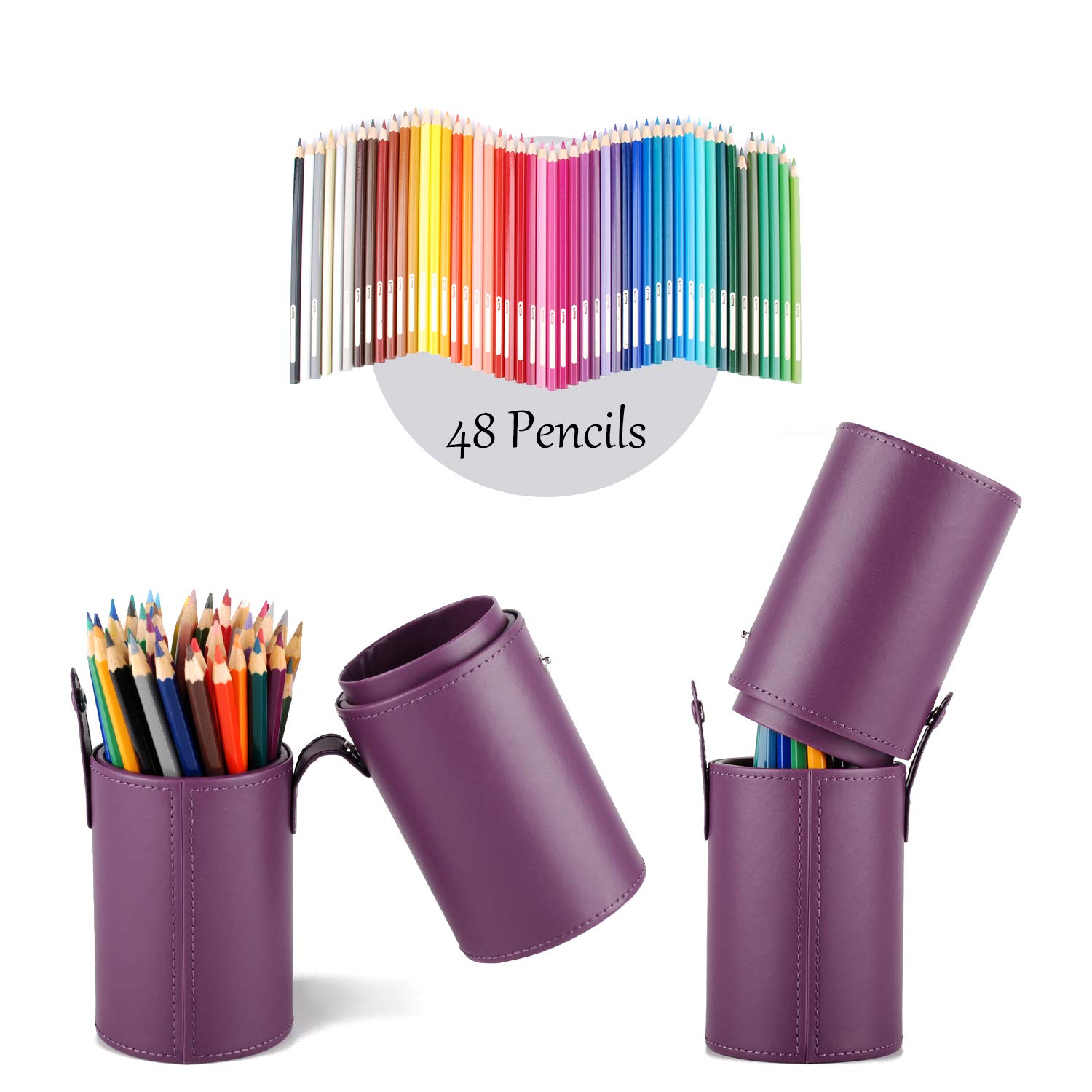 Makeup Brush Holder Travel Brushes Case Bag Cup Storage Dustproof for Women and Girls (Purple)