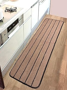 Saral Home Anti Slip Polyester Kitchen Runner- 40x120 cm, Brown