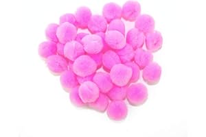ART COVE 0.5 inch Pink Tiny Craft Pom Poms 100 Pieces