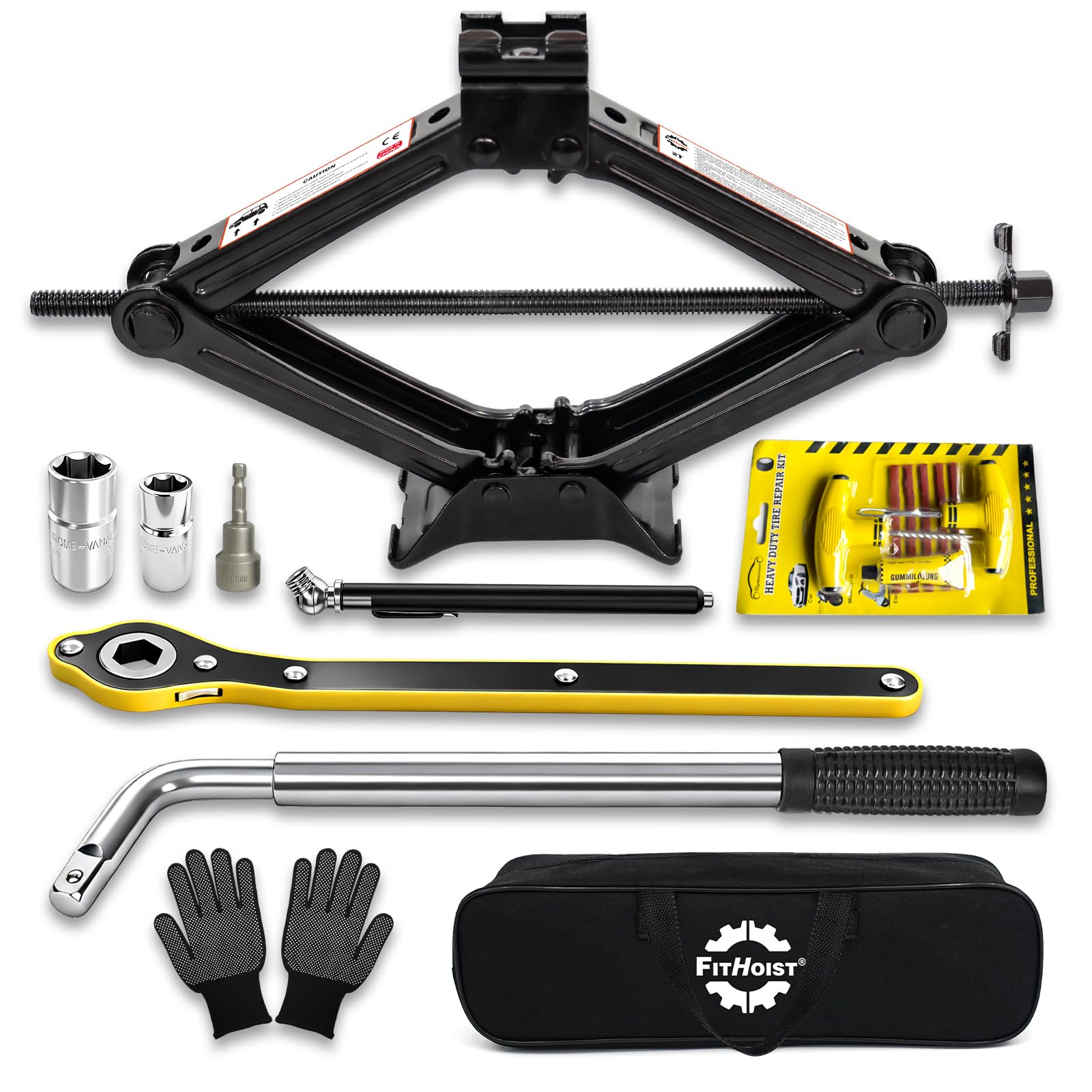 Photo 1 of ***MISSING PIECES -SELLING AS INCOMPLETE PARTS ONLY*** Car Jack Kit, Scissor Jack for Car 2 Ton (4409 lbs),Emergency Tire Kit with Lug Wrench, Suitable for Sedan, Coupe, SUV, MPV and Most Cars