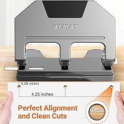 AFMAT 3 Hole Punch Heavy Duty, 40-Sheet 3 Hole