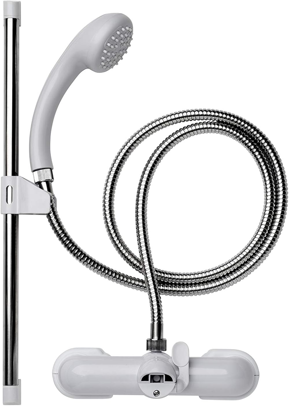 Croydex Shower Head and Hose Mixer Set with Riser Rail 1.5m Rub Clean