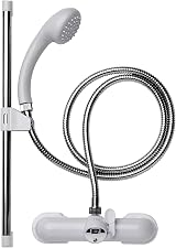 Croydex Shower Head and Hose Mixer Set with Riser Rail 1.5m Rub Clean