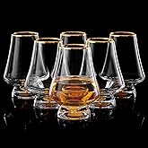 DUJUST Snifter Glasses Set of 6 (8oz), Crystal Whiskey Glasses with 24K Gold Leaf Flakes, Luxury Tasting Glasses for Brandy/Cognac/Bourbon/Tequila/Scotch, BPA-Free & Lead-Free