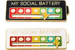 VIZETHRU Battery mood found - My Battery mood Creative Lapel Pin, Fun Enamel Emotional Pin 14 Days A Week