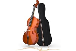 EPOFIT Full Size Cello Kit, Acoustic Cello Instrument for Adults,Beginners,Students,Complete Cello 4/4 Set with Portable Bag, Bow, Rosin (Retro)