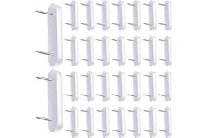 Jetec Plastic Head Double Pins Bed Skirt Holding Pins White Furniture Chair Leg Brooch Glide Nails Holding Brooch for Slipcovers and Bedskirts(30 Pieces)