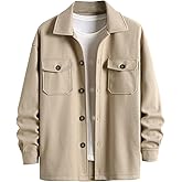 ZAFUL Men's Checked Plaid Color Block Flap Pocket Woolen Turn Down Collar Unisex Coat Long Sleeve Jacket