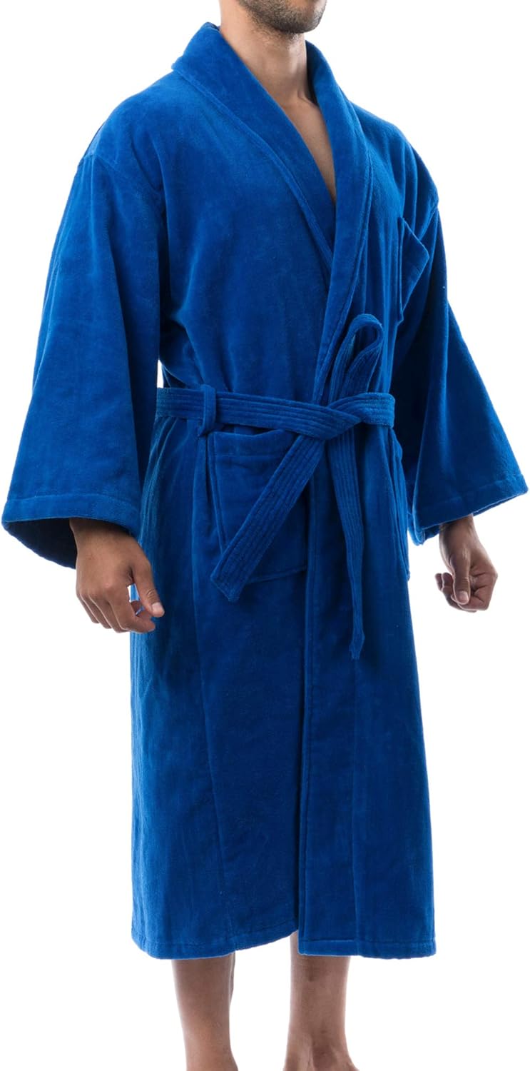 Alpine Swiss Aiden Mens Cotton Terry Cloth Bathrobe Shawl Collar Velour Spa Robe at  Men’s Clothing store