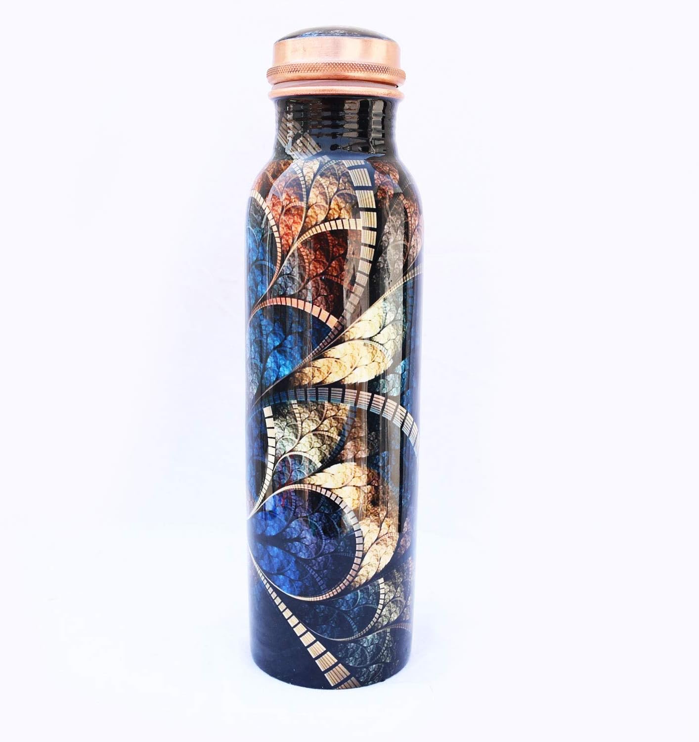 PRURA Indian Pure Copper Stylish Bottle Water Bottle Yoga Health Mind And Body Health Copper Bottle 100% pure & Leak Proof (900ml/30oz - Image 4