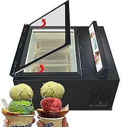 Wixkix Gelato Display Showcase, Hard Ice Cream