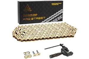 HILAKE 420 Chain 112 Links Non O-Ring with Connecting Master Link and Chain Breaker Heavy Duty Drive Chain for Motorcycle Bicycle Go Kart Mini Trail Bike