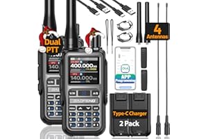 Baofeng Radio UV-5R Mini Ham Radio Long Range Handheld Two Way Radio NOAA Weather Radio Rechargeable Walkie Talkies Dual PTT APP Programming Copy Frequency 999CH with USB-C Charging Survival Radio