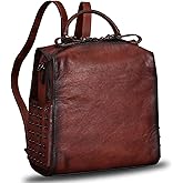 Genuine Leather Backpack for Women Convertible Satchel Rucksack Casual Crossbody Daypack Shoulder Bag Handbag Purse Medium