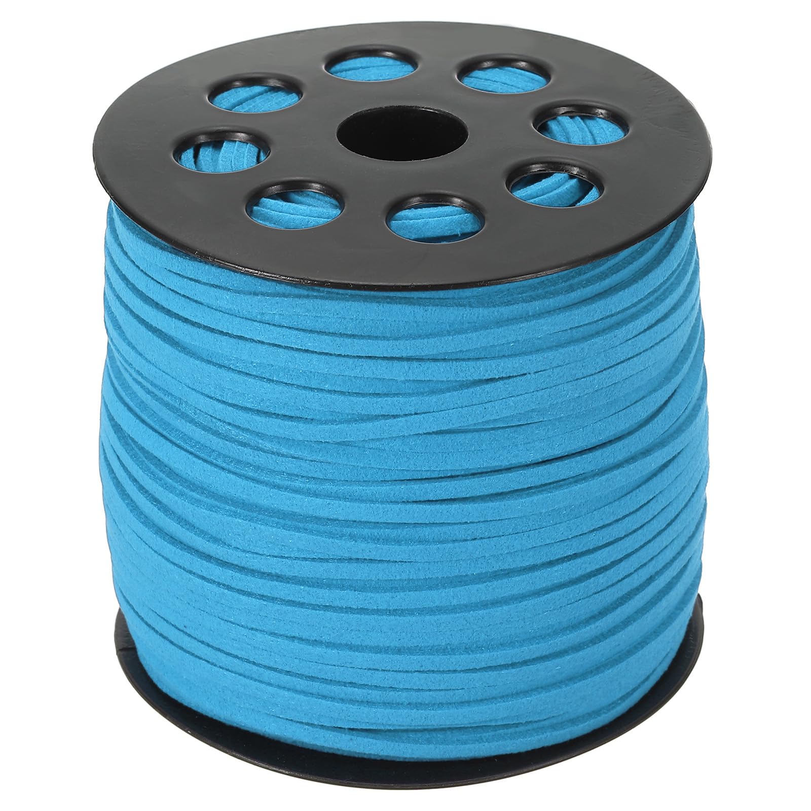 PATIKIL Suede Leather Cord 2.5mm 98 Yard, Faux Suede Cord Flat Leather String with Roll Spool for Necklace Bracelet Beading Jewelry Making, Lake Blue