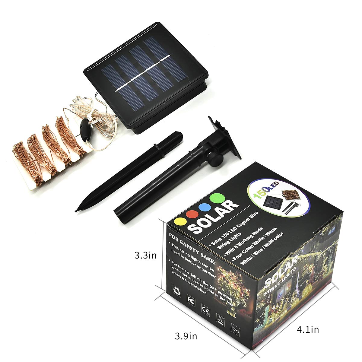 Solar String Lights,SOLARMKS 150 LED Fairy Lights 8 Mode Flexible Multi-Colored Copper Wire Lights, Waterproof Outdoor String Lights for Patio Garden Yard Window Christmas Xmas Tree Decorative