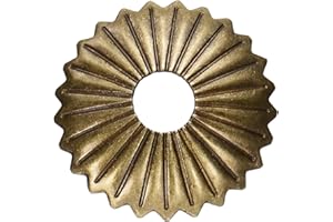 uxcell 2pcs Cabinet Knob Backplate, 0.9 Inch Radial Brass Backplate Washers Classical Furniture Decoration Gasket for Cabinet