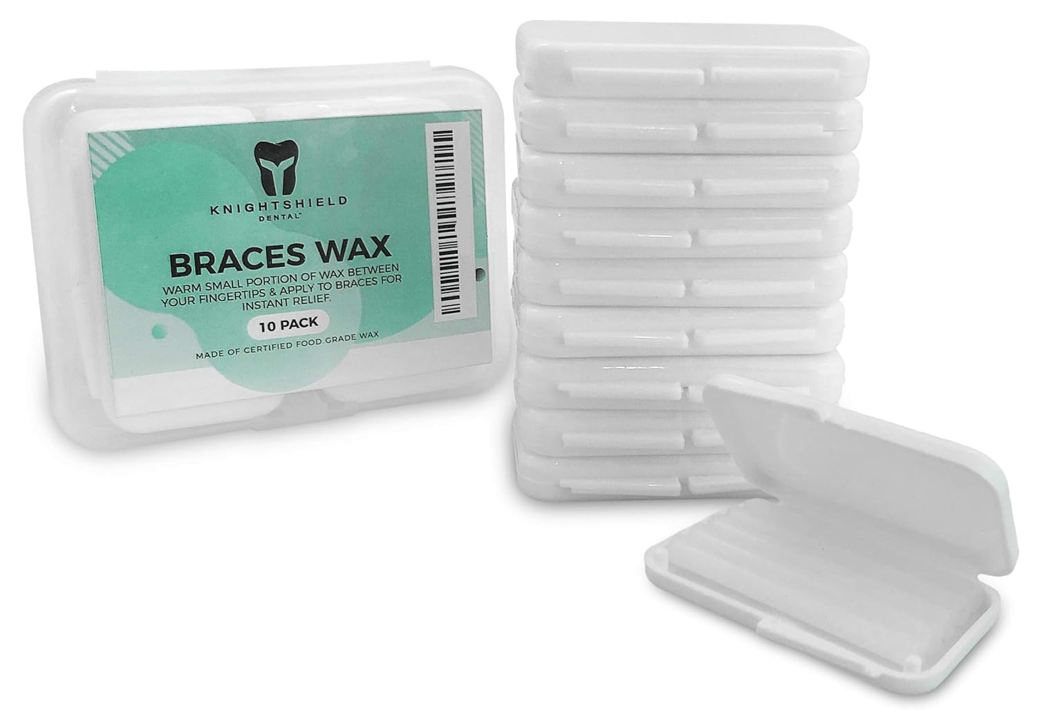 Braces Wax, 10 Pack. Dental Wax for Braces. Unscented & Flavorless - Premium Orthodontic Wax for Braces.10 Pack- 50 Total Wax Strips, FREE Storage Case. Food Grade Brace Wax. : Beauty