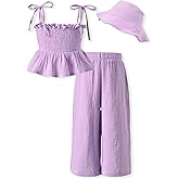 Aalizzwell Toddler Girls Summer Outfit with Hat 1-5 Years