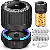 Electric Mason Jar Vacuum Sealer Kit for Food Storage with 10 Canning Lids | One-Touch Auto Shut-Off Vacuum Sealer, Hands-Free &amp; Leak-Proof, Powerful Suction, Fits Wide &amp; Regular Mouth Jars, Wet/Dry Use