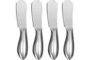 WoneNice Spreader Knife Set, 4-Piece Cheese and Butter Spreader Knives, One-piece Stainless Steel, Gifts for Thanksgiving Day, Christmas
