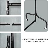 Vivo Technologies 5ft Heavy Duty Metal Clothes Rail with Wheels Black view 6