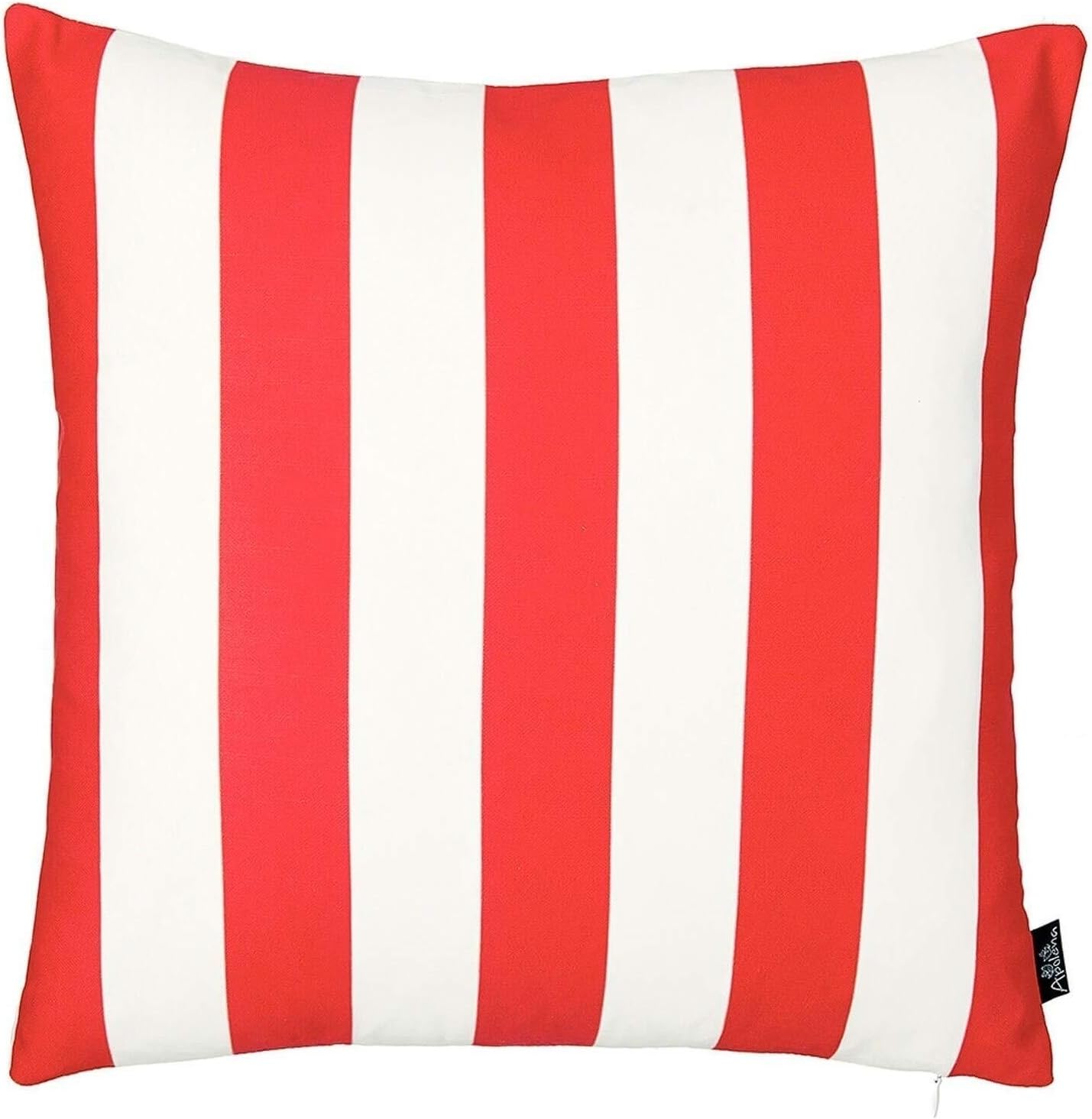 Red Stripes 18inch Throw Pillow Cover Multi Color Stripe