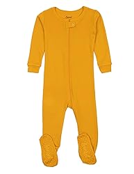 Leveret Kids Boys Girls Footed Cotton Pajama Solid