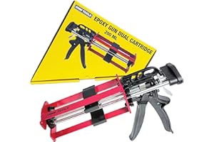 LAUCO Epoxy Gun Dual Cartridge 200 ml, Dual Cartridge Epoxy Gun, Manual Dual Cartridge Epoxy Gun for Panel Bonding Adhesive Applicator, Fillers, Structural Epoxy, Plastic Repair Adhesives
