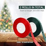 CNMTCCO 2 Rolls 43 Yard Merry Christmas Ribbons Grosgrain Snowflake Pattern view 2
