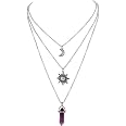 Sacina Black Beaded Rose Pendant Necklace – Gothic Punk Zinc Alloy Jewelry For Women - View #11