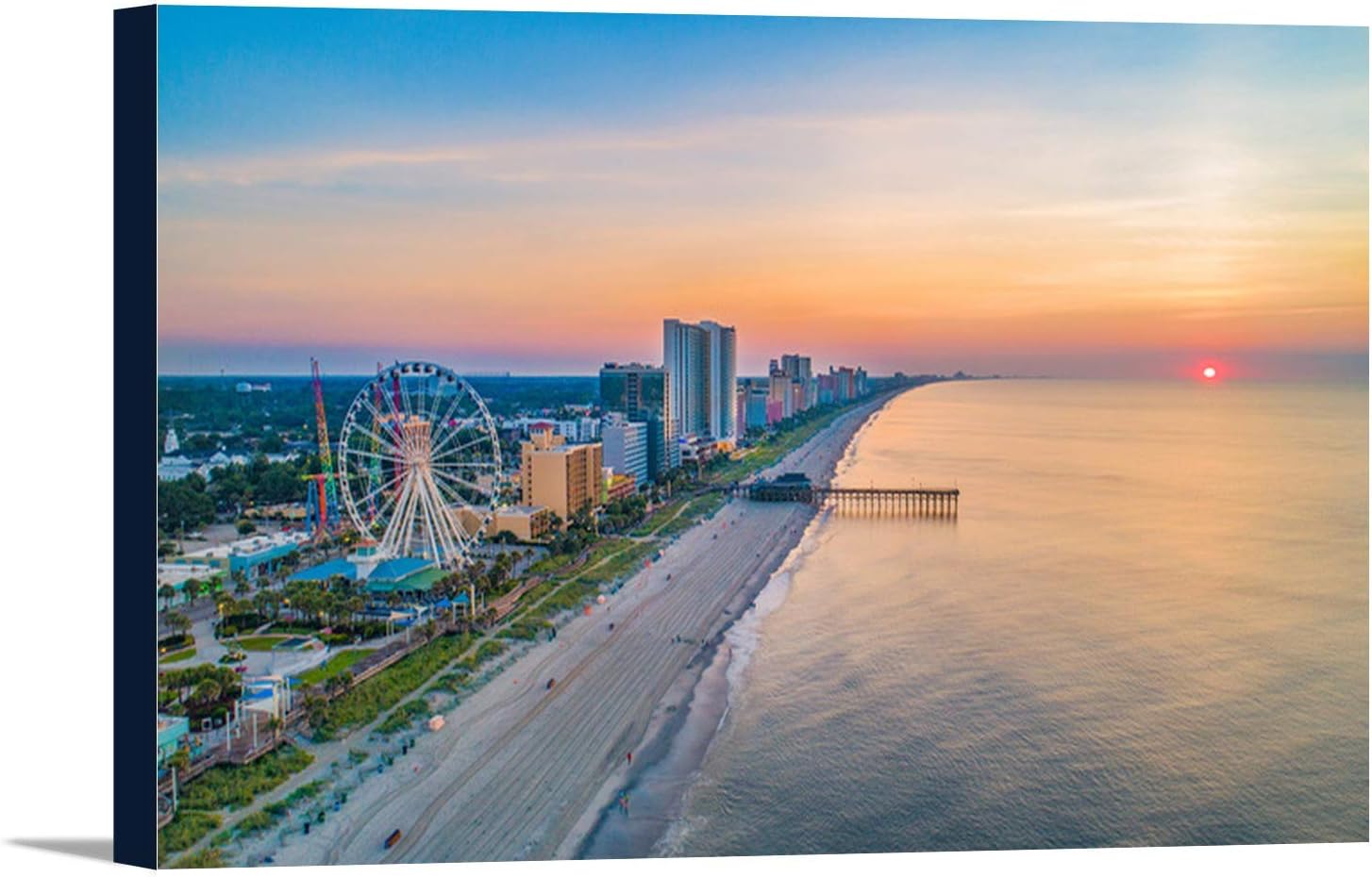 Myrtle Beach, South Carolina - Aerial of the City & Coastline A-9008196 (36x20 1/4 Gallery Wrapped Stretched Canvas)