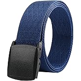 LionVII Mens Belt Web - Mens Fashion Belt Plastic Buckle Breathable for Work Casual - Adjustable Trim to Fit 27-49" Waist