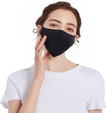 100% Mulberry Silk Face Mask for Women Men Reusable Adjustable with Filter Pocket