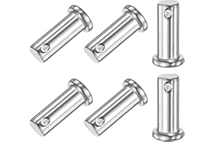 M METERXITY 6-Pack Single Hole Clevis Pins, M10 x 25mm 304 Stainless Steel Flat Head Clevis Pins for Mechanical Linkage/Fixed
