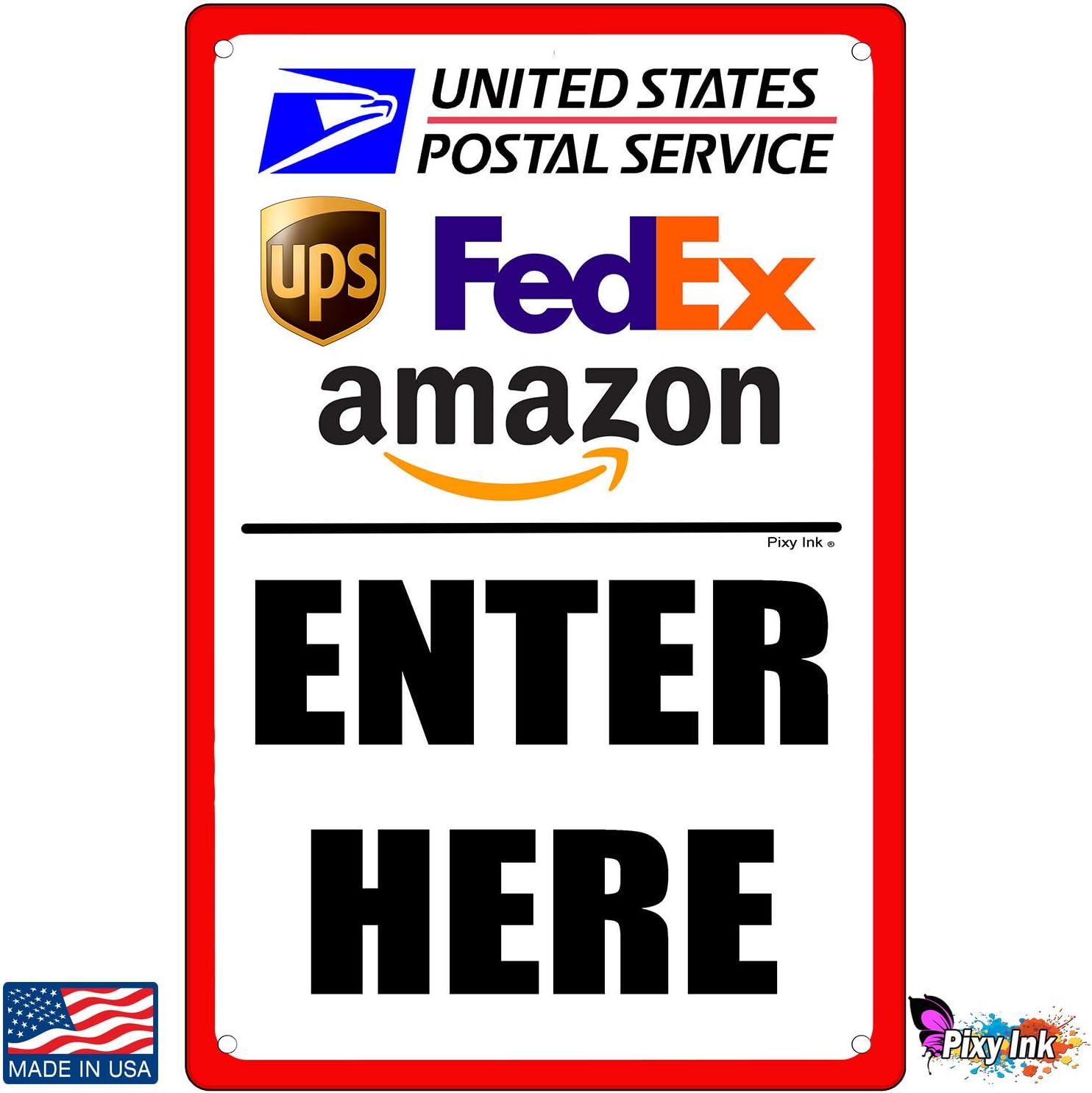 Delivery Instruction Enter Here Metal Sign Package 8x12