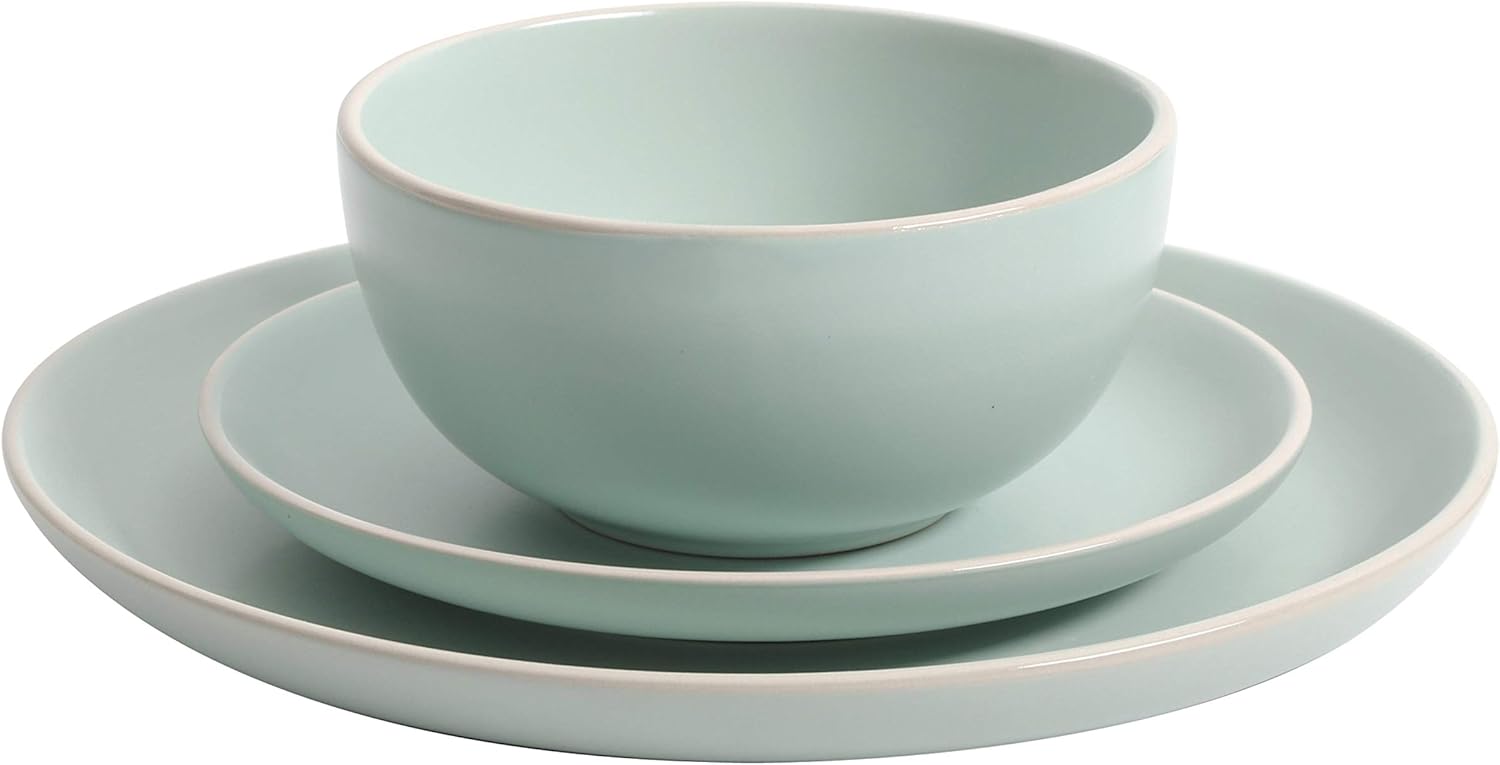  | Gibson Home Rockaway 12 Piece Dinnerware, Teal Matte -: Dinnerware Sets