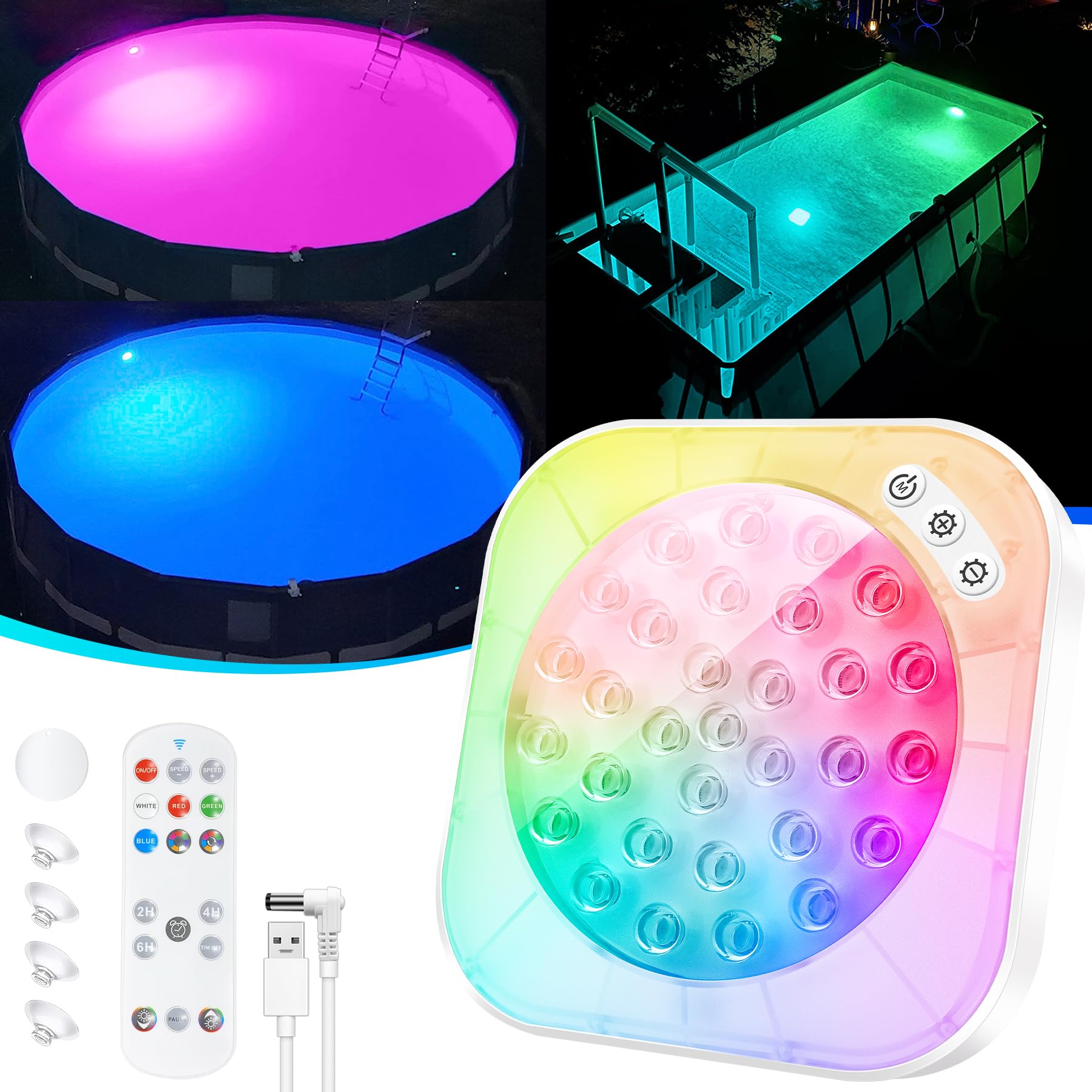 Mua LanPool Pool Lights, Rechargeable Underwater Pool Lights for Above ...
