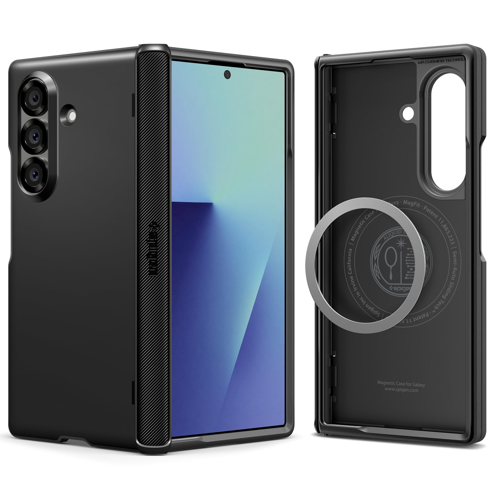 Photo 1 of Spigen for Galaxy Z Fold 7 Case, Slim Armor Pro MagFit [Hinge Protection] [Fast Wireless Charging/Magnet for Galaxy] - Black