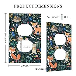 Tewujay Decorative Outlet Cover 1 Gang Cute Animals