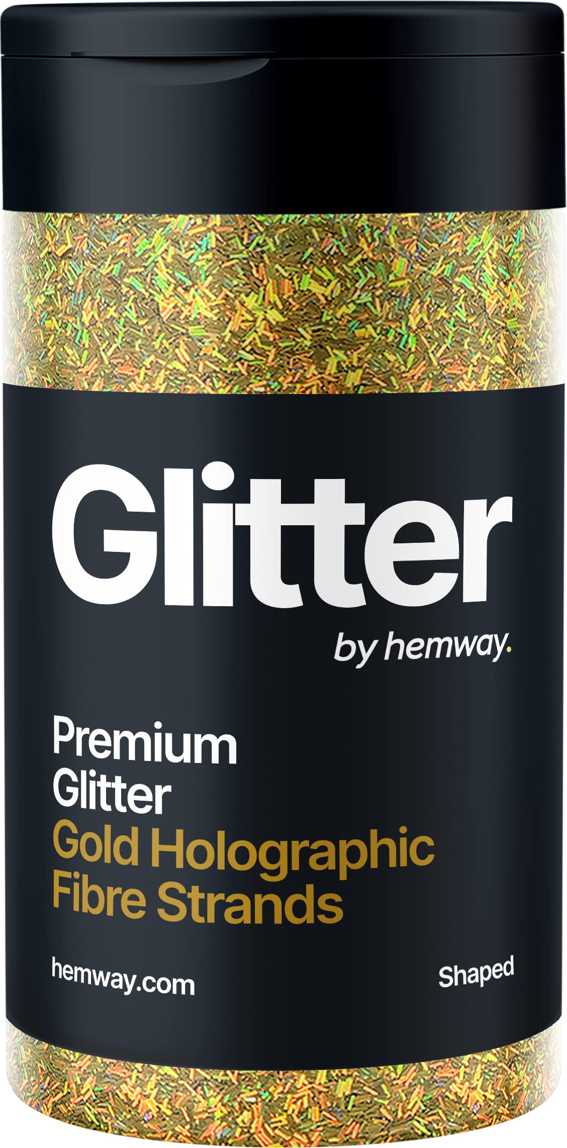 Holographic Gold Strands Glitter Shaker, 130g Glitter, Crafts Metallic Flake Gold Strands Sequins, Resin & Epoxy Crafts, Decorating, Halloween, Christmas Nail, Face, Hemway — image 1