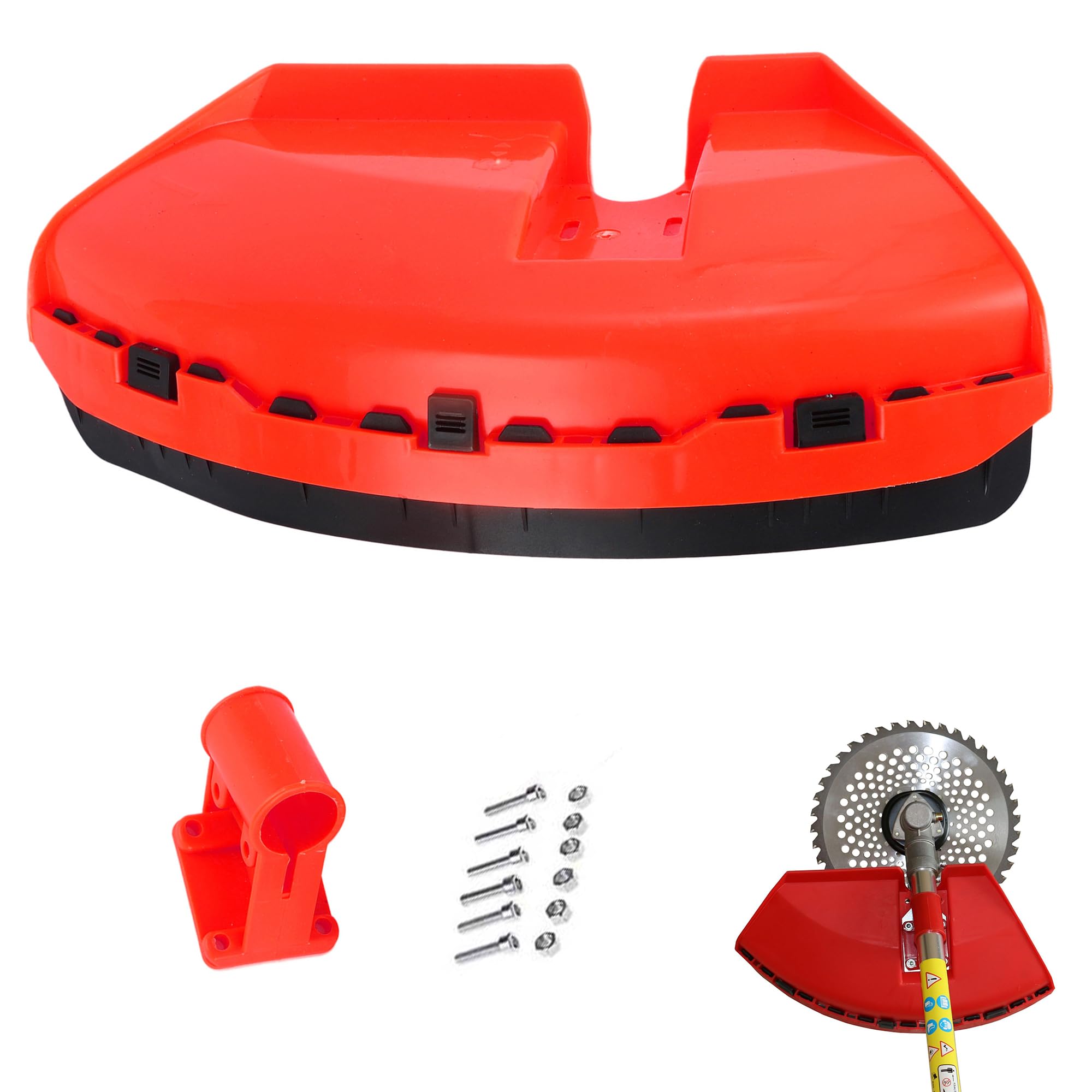 LONGHAO Brush Cutter Protection, Protective Cover for Brush Cutter, Replaceable Protective Cover for Brush Cutter, with 2 Screws, for Brush Cutters with a Diameter of 26 mm