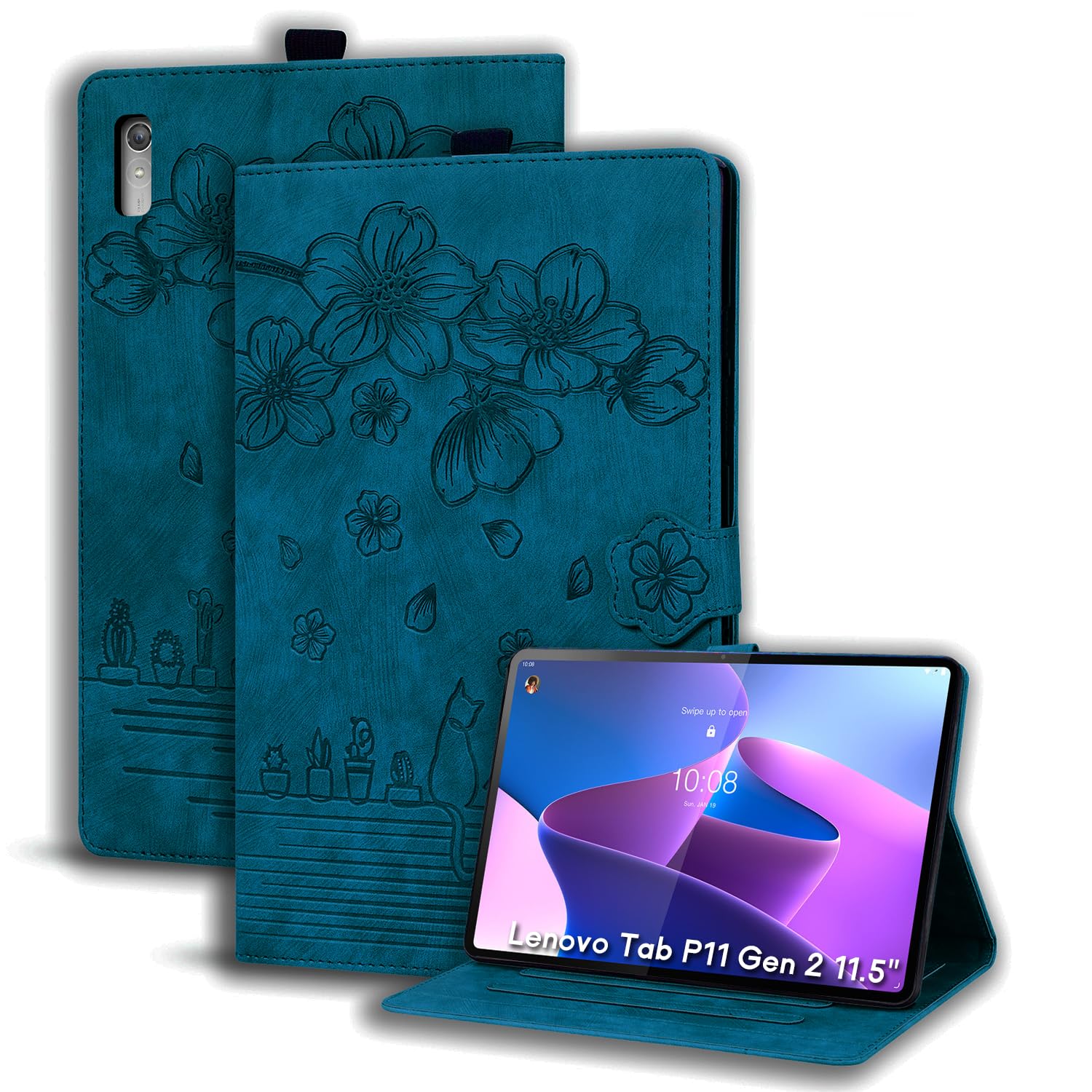 Succtopy Case for Lenovo Tab P11 (2nd Gen) 11.5 Inch 2022 TB350FU/TB350XU Folio Flip PU Leather Cover with Pen Holder Case with Stand Function Cover Lenovo Tab P11 (2nd Gen) 11.5" 2022 - Royal Blue